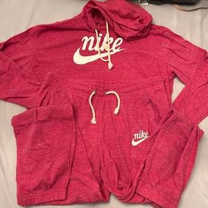 Nike pink sweatshirt set